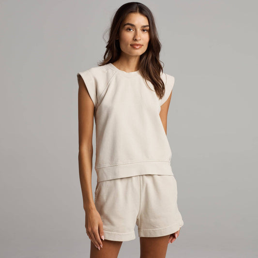 Estelle Cap-Sleeve Raglan Terry Sweatshirt