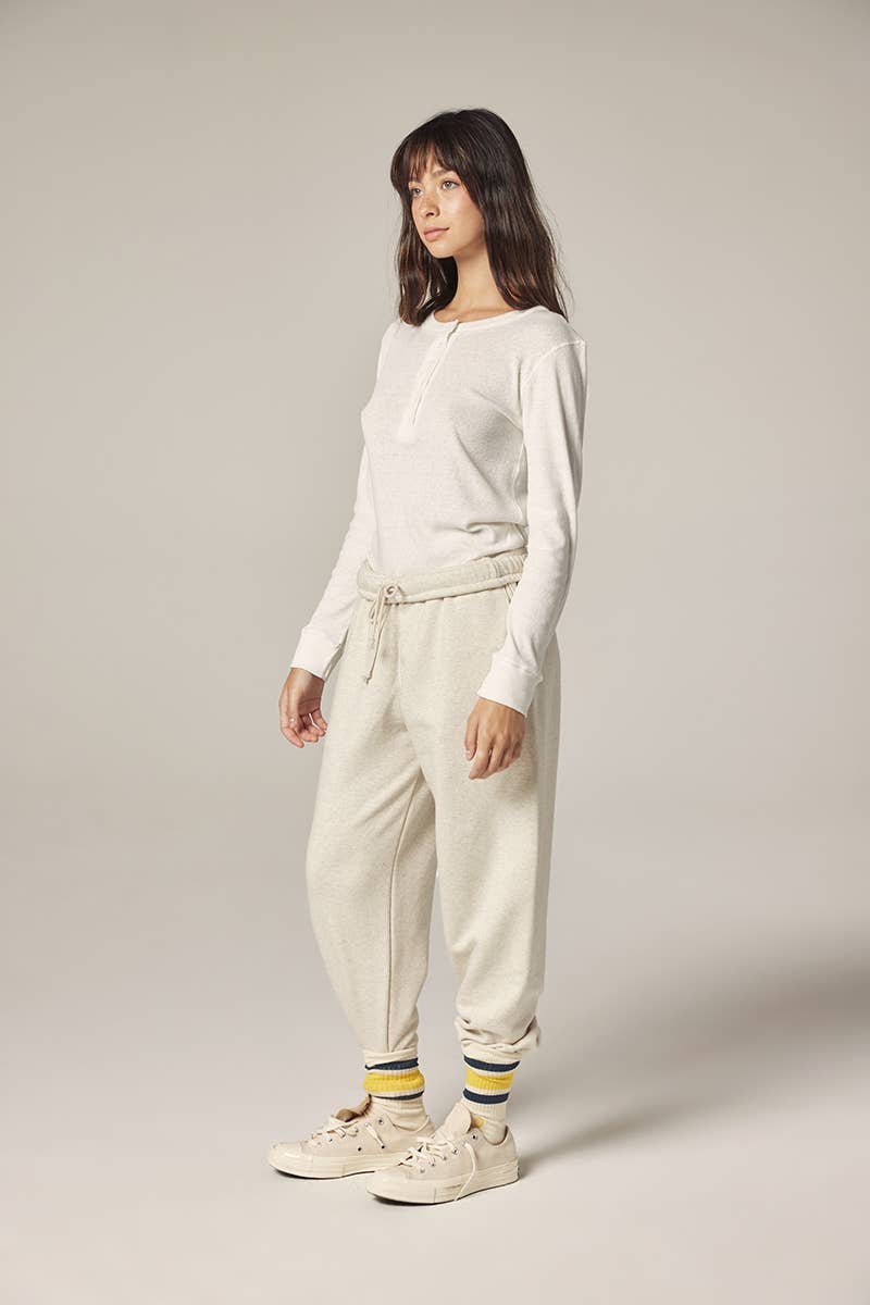 Long sleeve cotton henry top