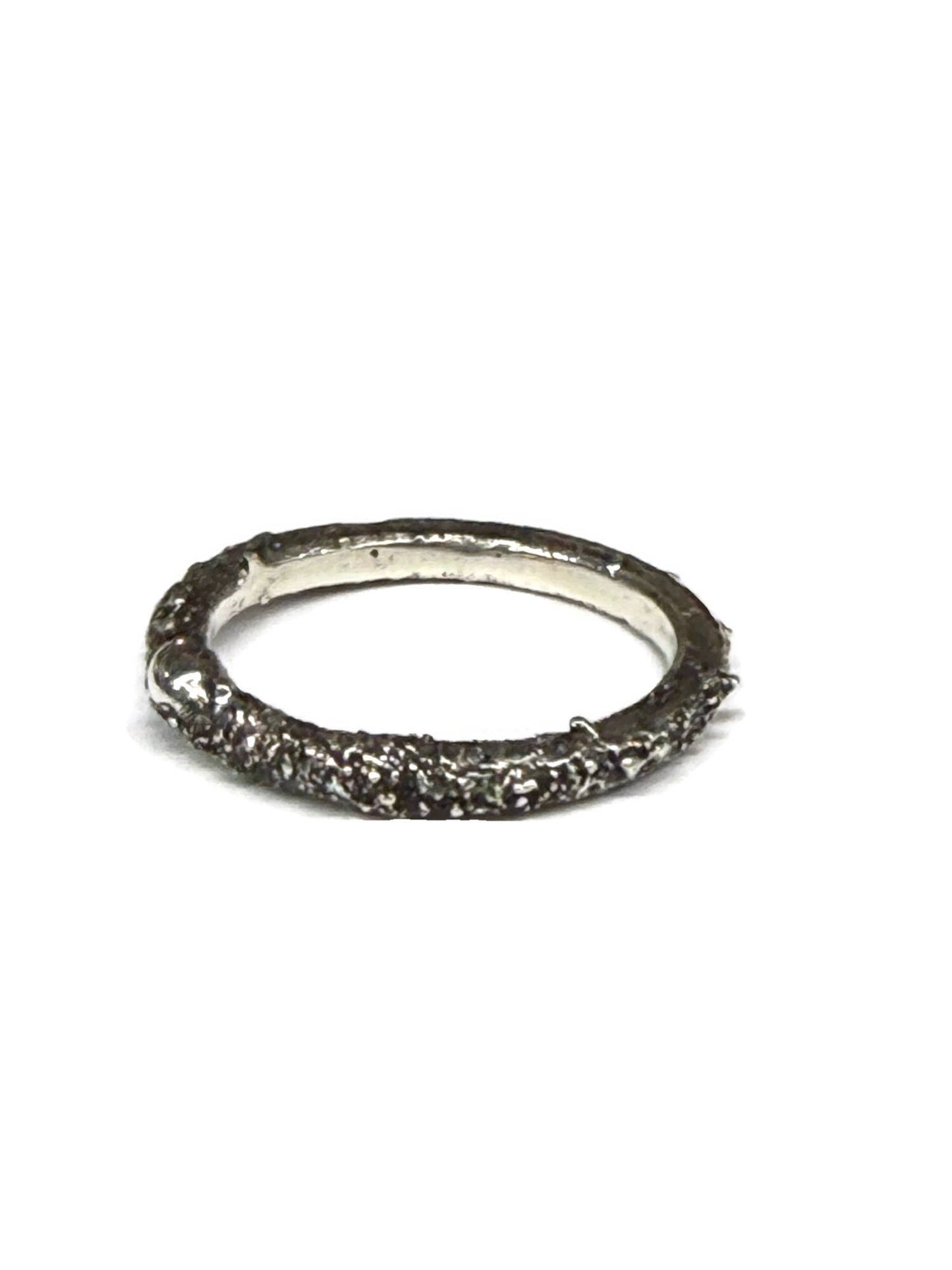 3 Stacking rings reticulated with 14k alloy gold