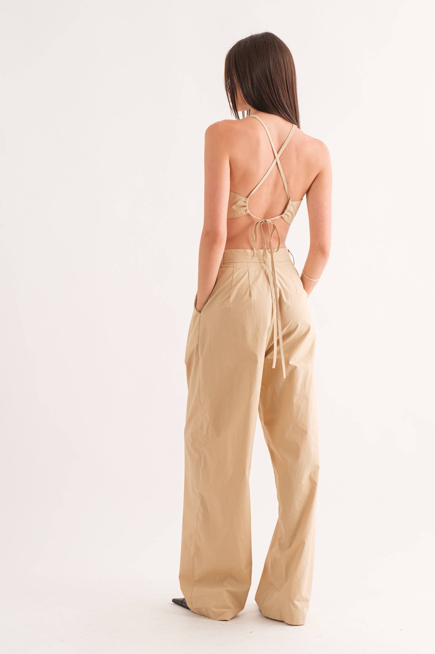 Alexa High Waist Poplin Trousers