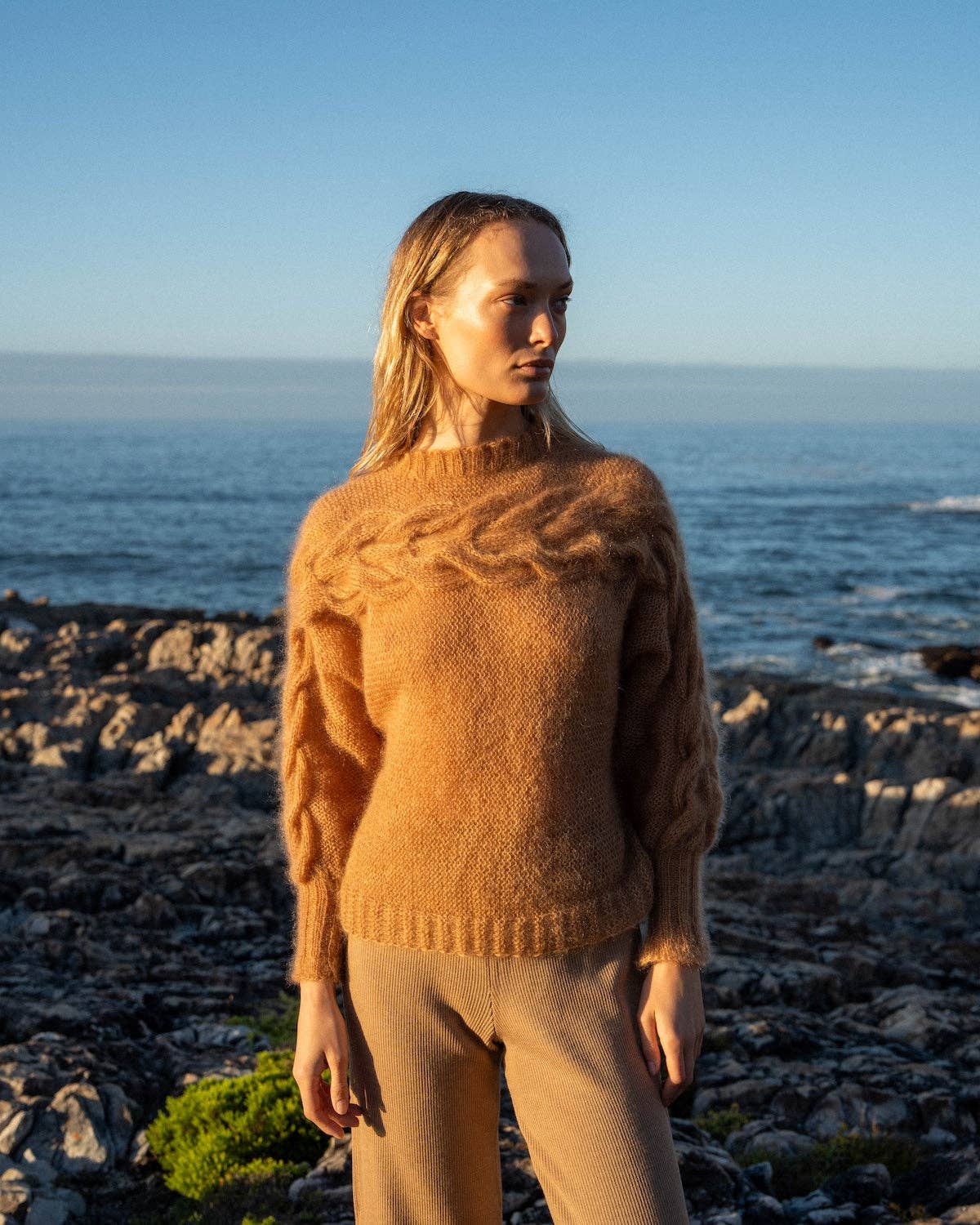 Jūra: Nutmeg Silk & Mohair Sweater