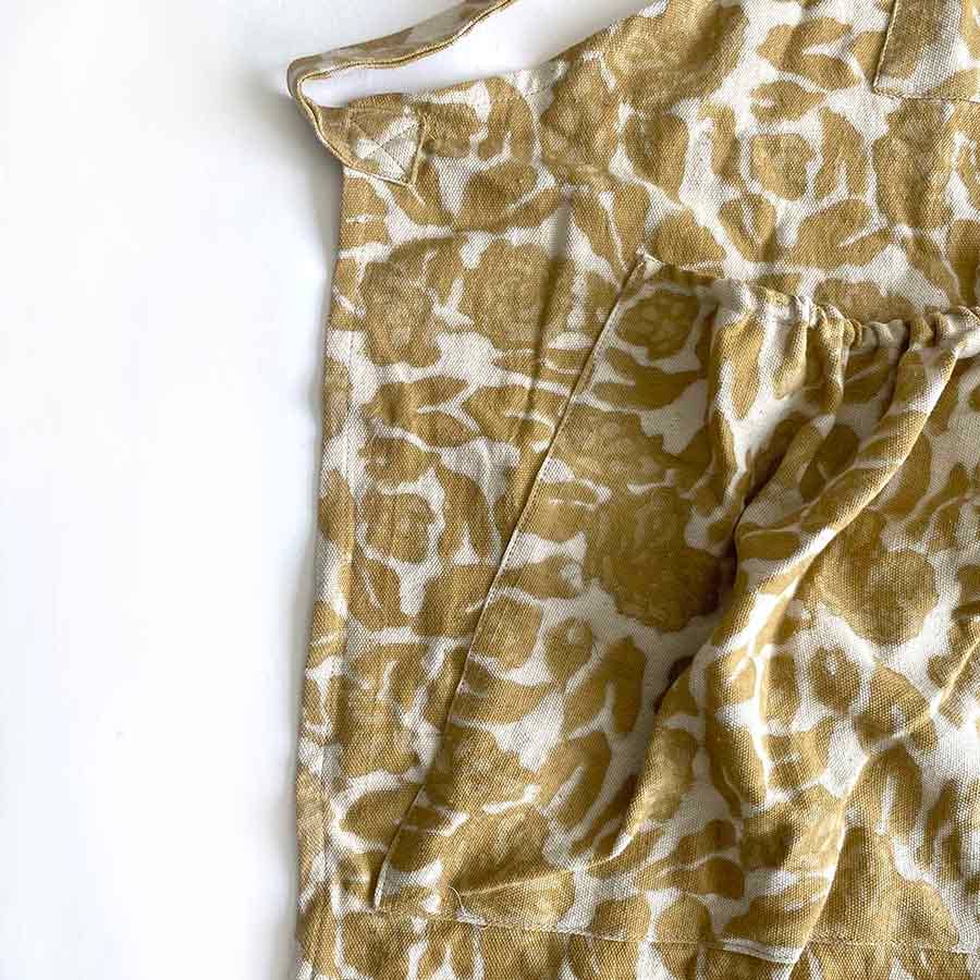 Organic Cotton Block Printed Kitchen/ Garden Harvest Apron