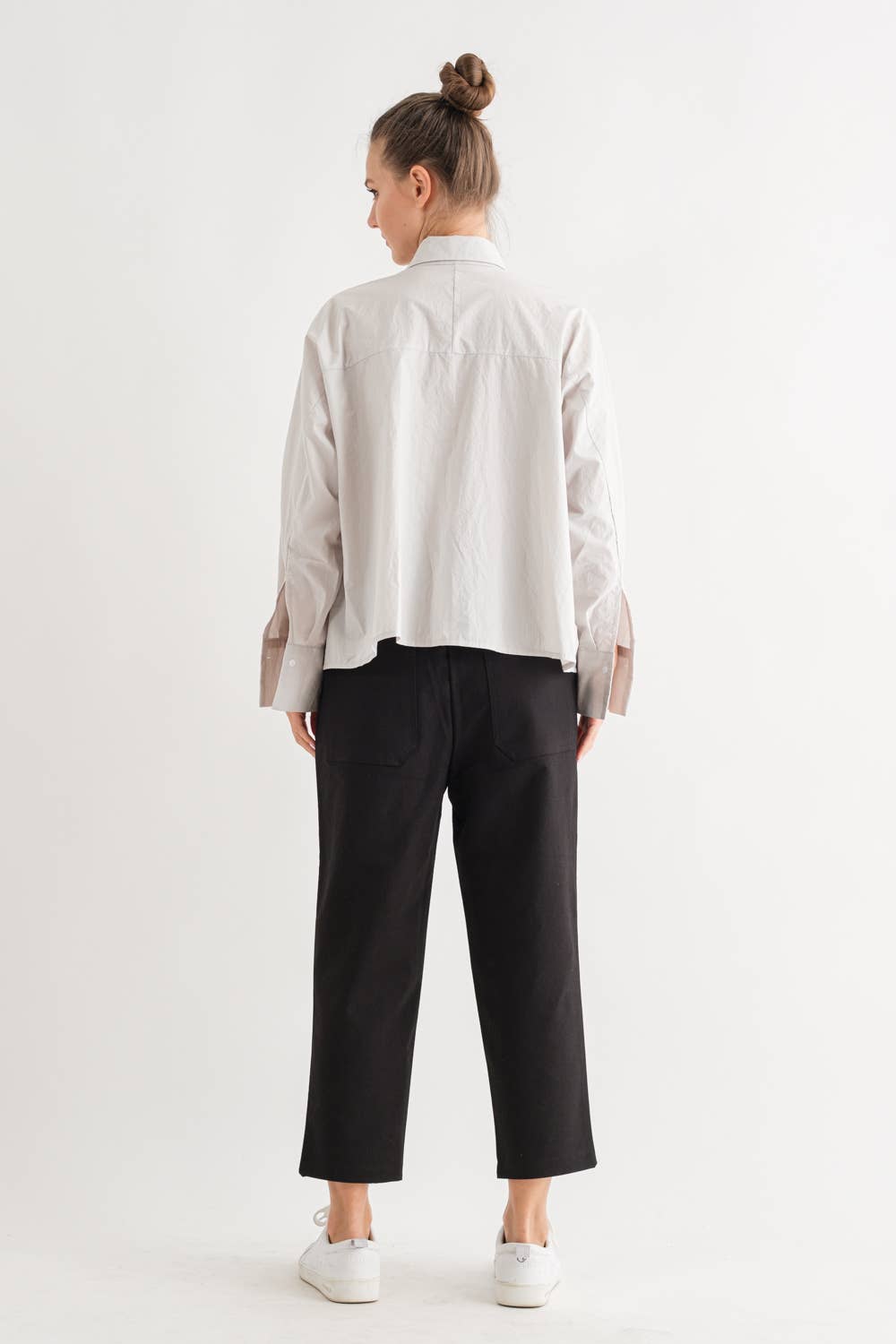 Long Sleeve Hidden Button Shirt -