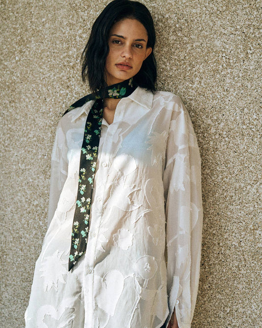 "Frida's Dream" Sheer Jacquard Long Sleeve Shirt