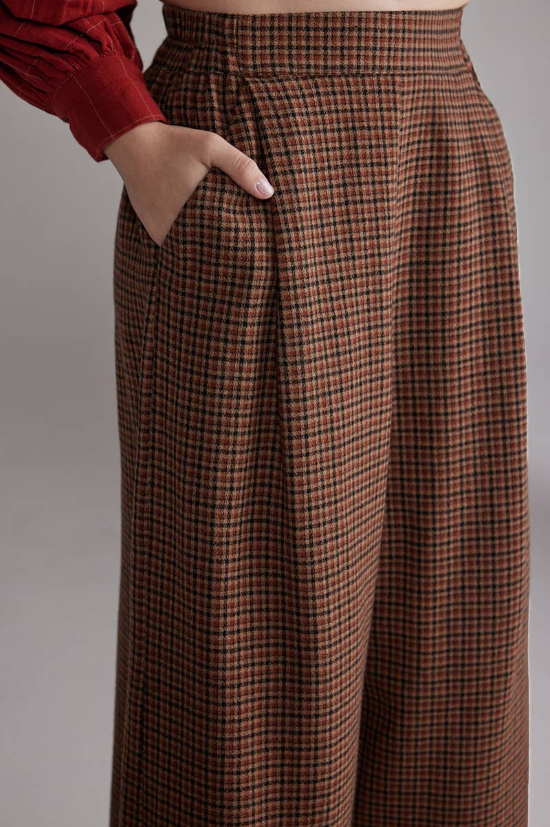 Wool Plaid Pants