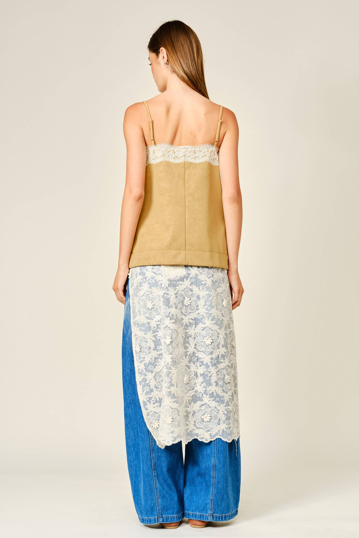 LAYERING LACE TIE-WRAP SKIRT