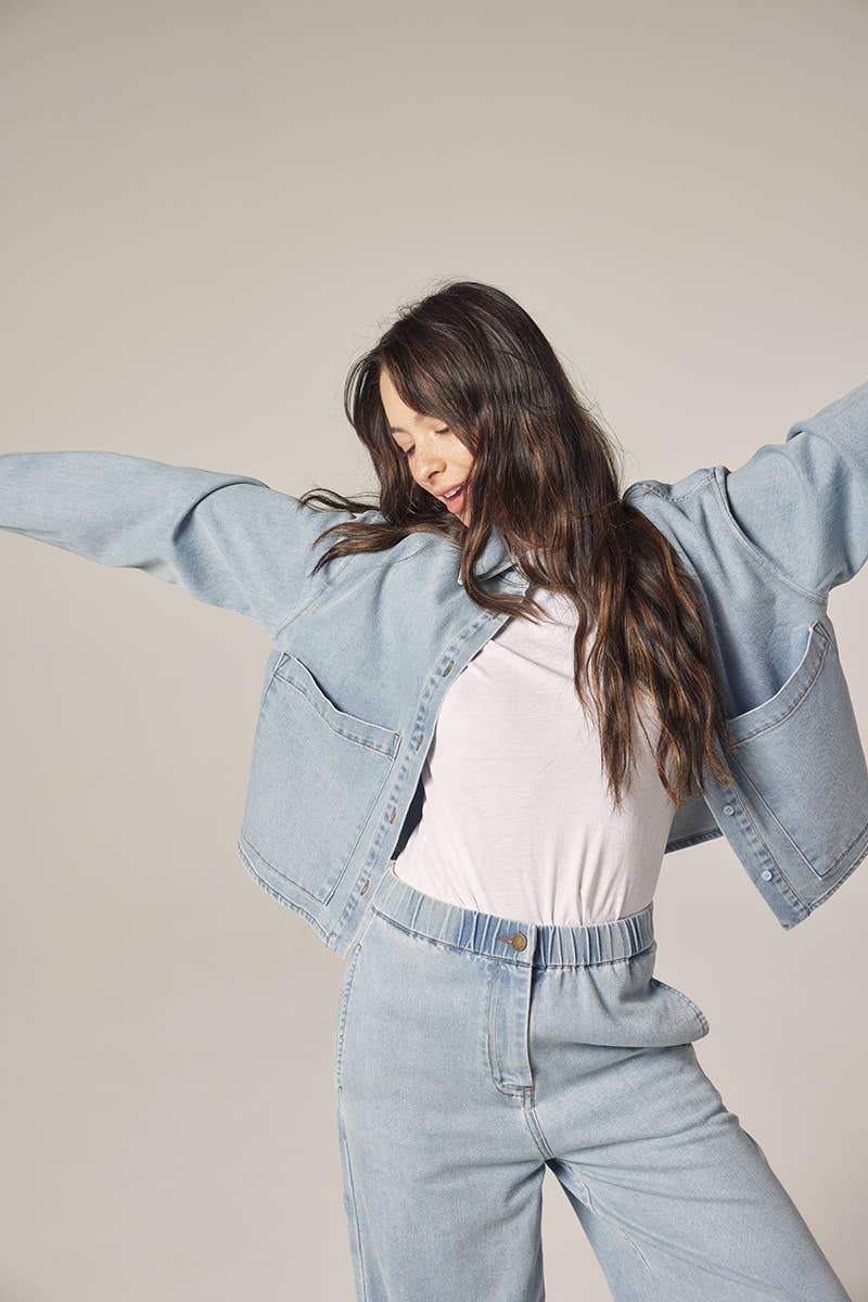 Short denim shirt