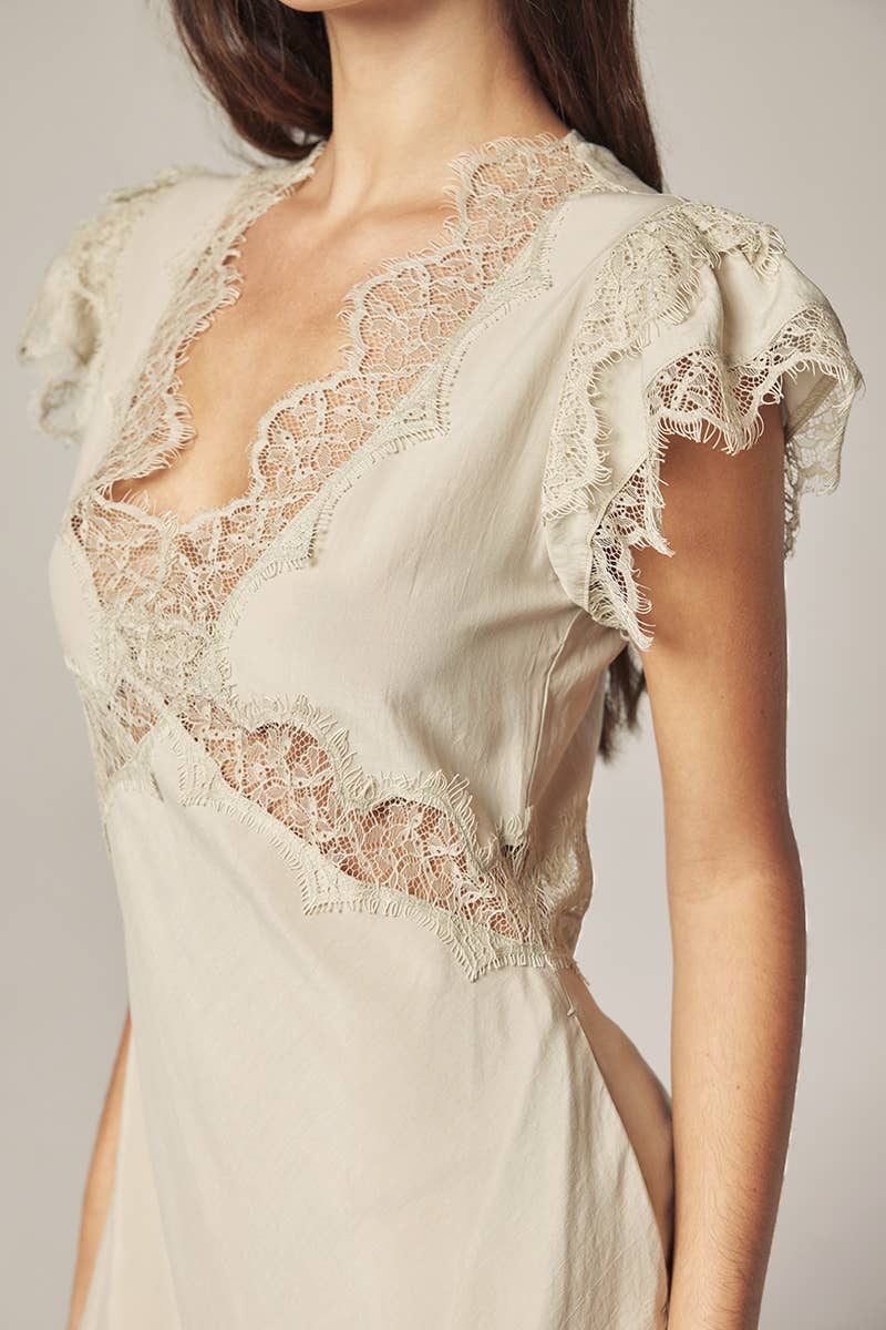 Laced bias dress