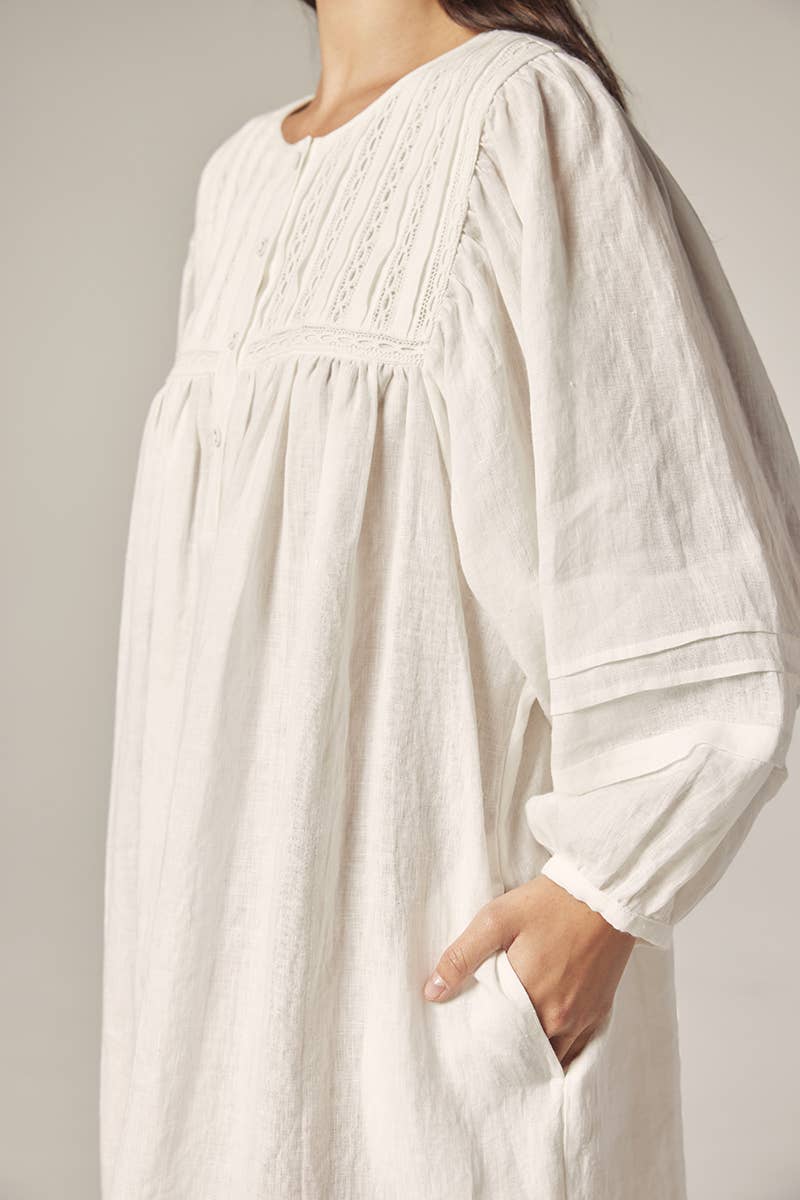 Laced linen dress