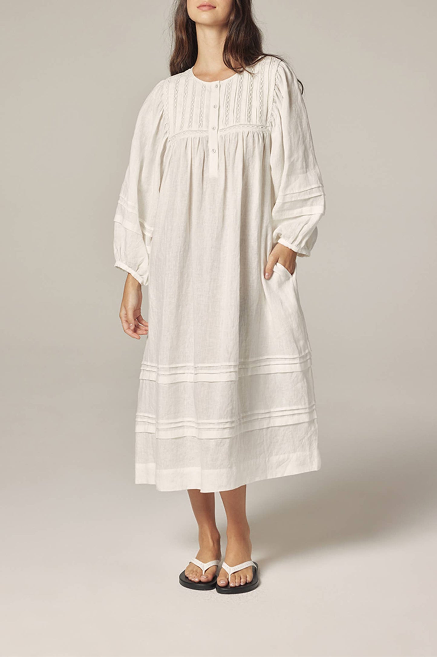 Laced linen dress