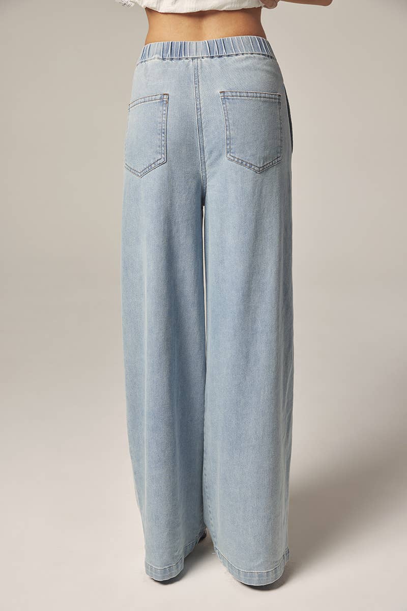 Wide leg elestic pants