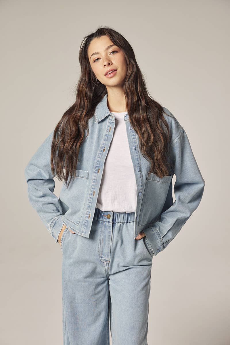 Short denim shirt