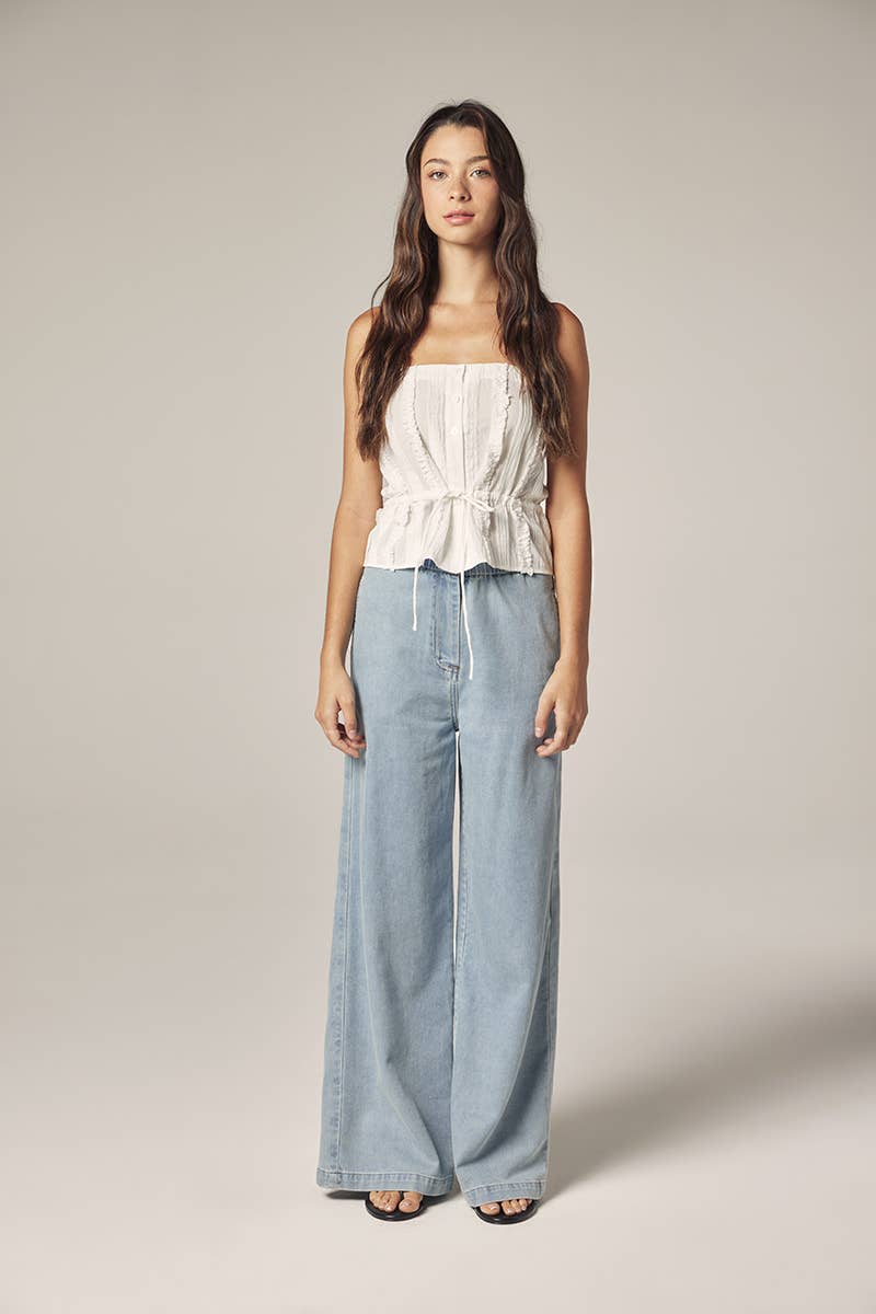 Wide leg elestic pants