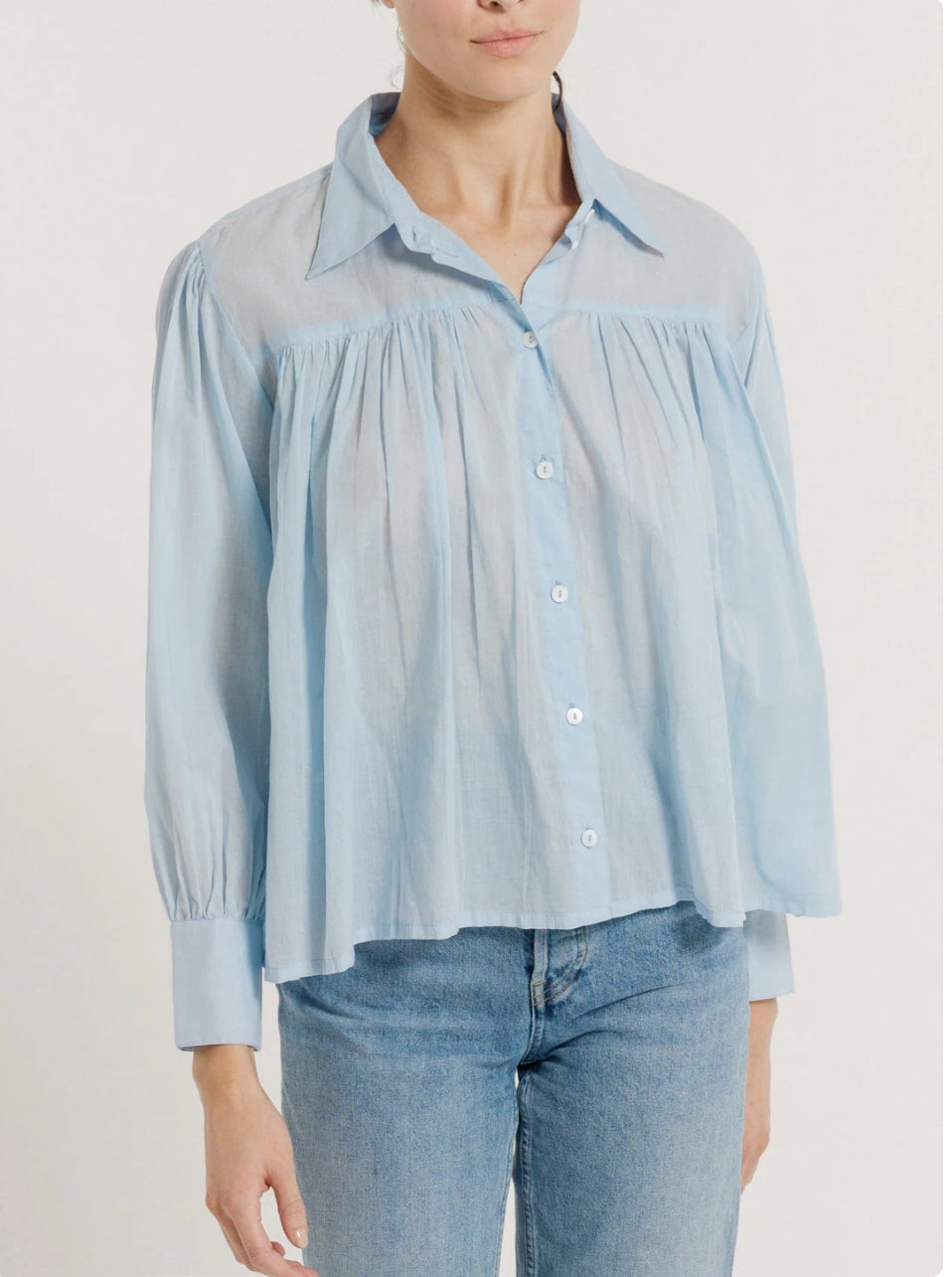 Gathered Top, Blue