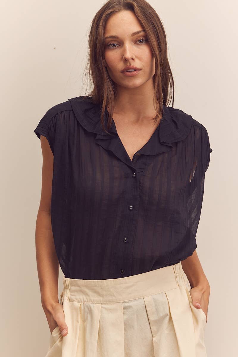Ruffled collar blouse