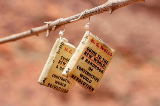 Nonfiction: Handbound Tiny Book Earrings