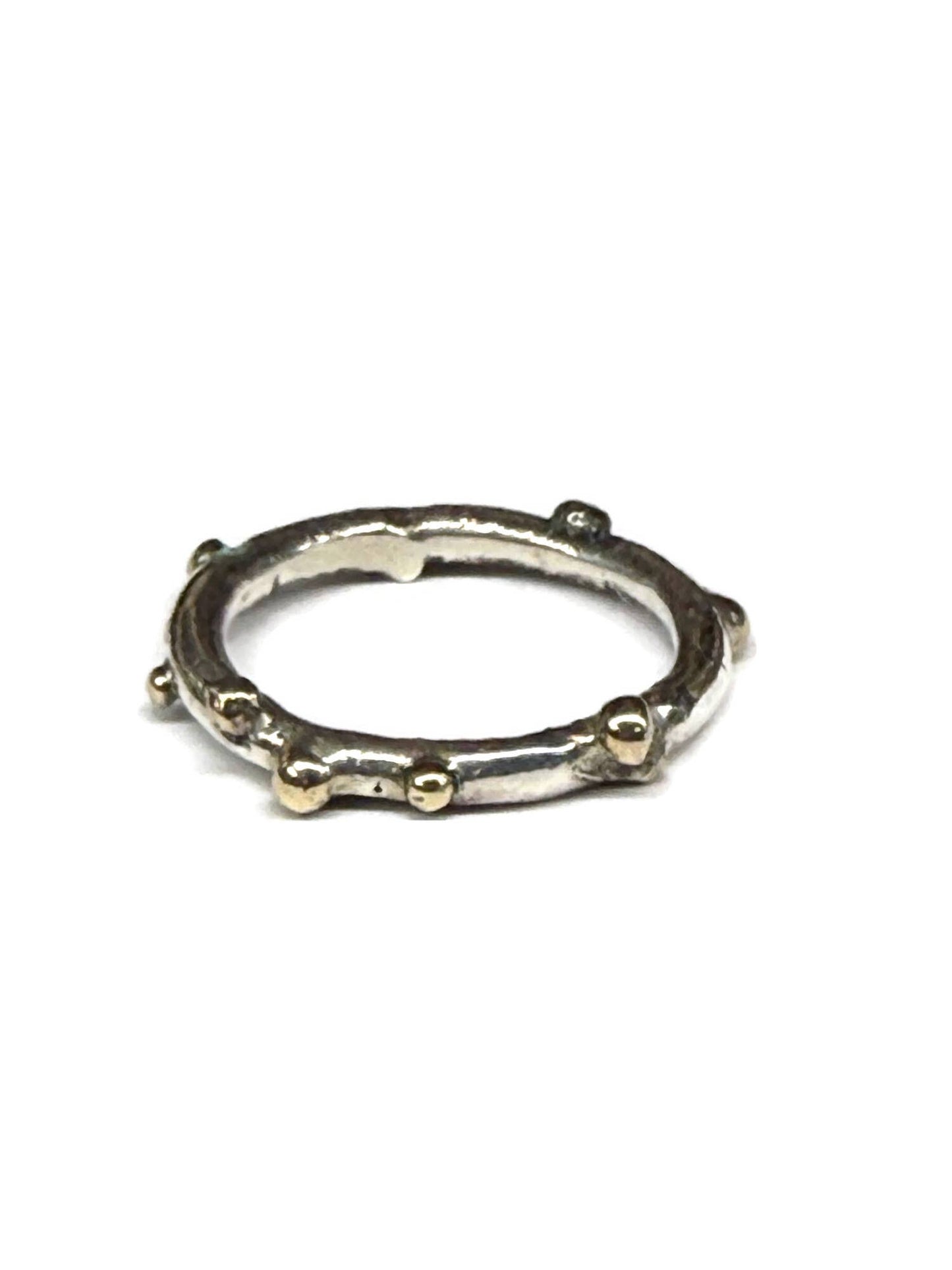 3 Stacking rings reticulated with 14k alloy gold