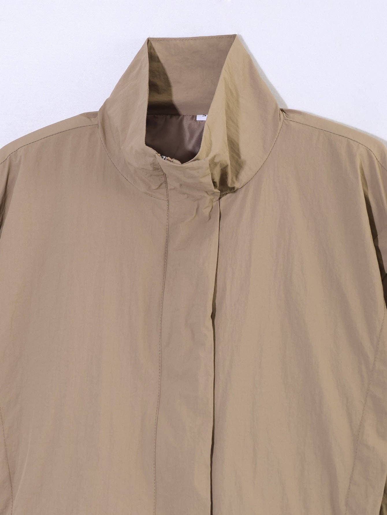 Zip Detail Long Sleeve Windbreaker Jacket Women N6D123