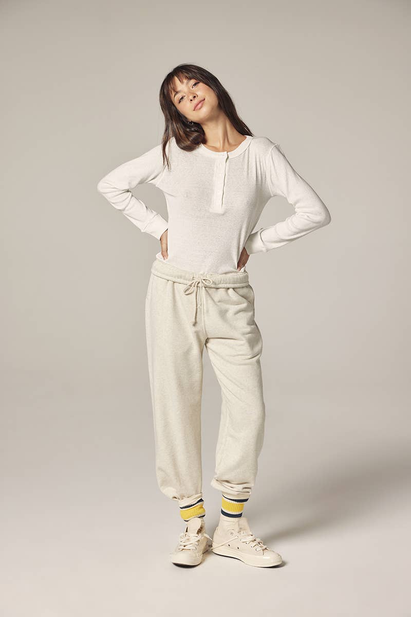 Long sleeve cotton henry top
