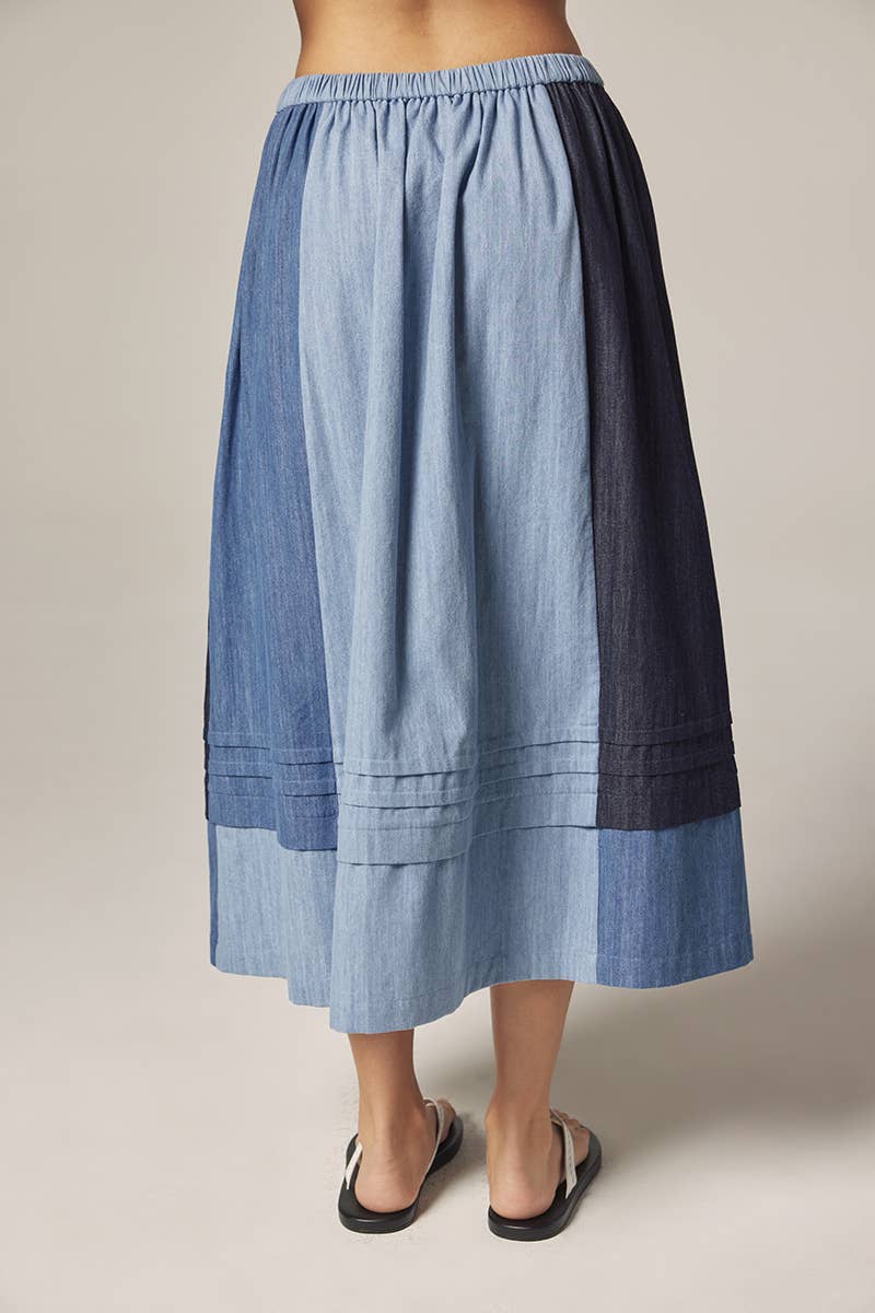 Contrast midi skirt