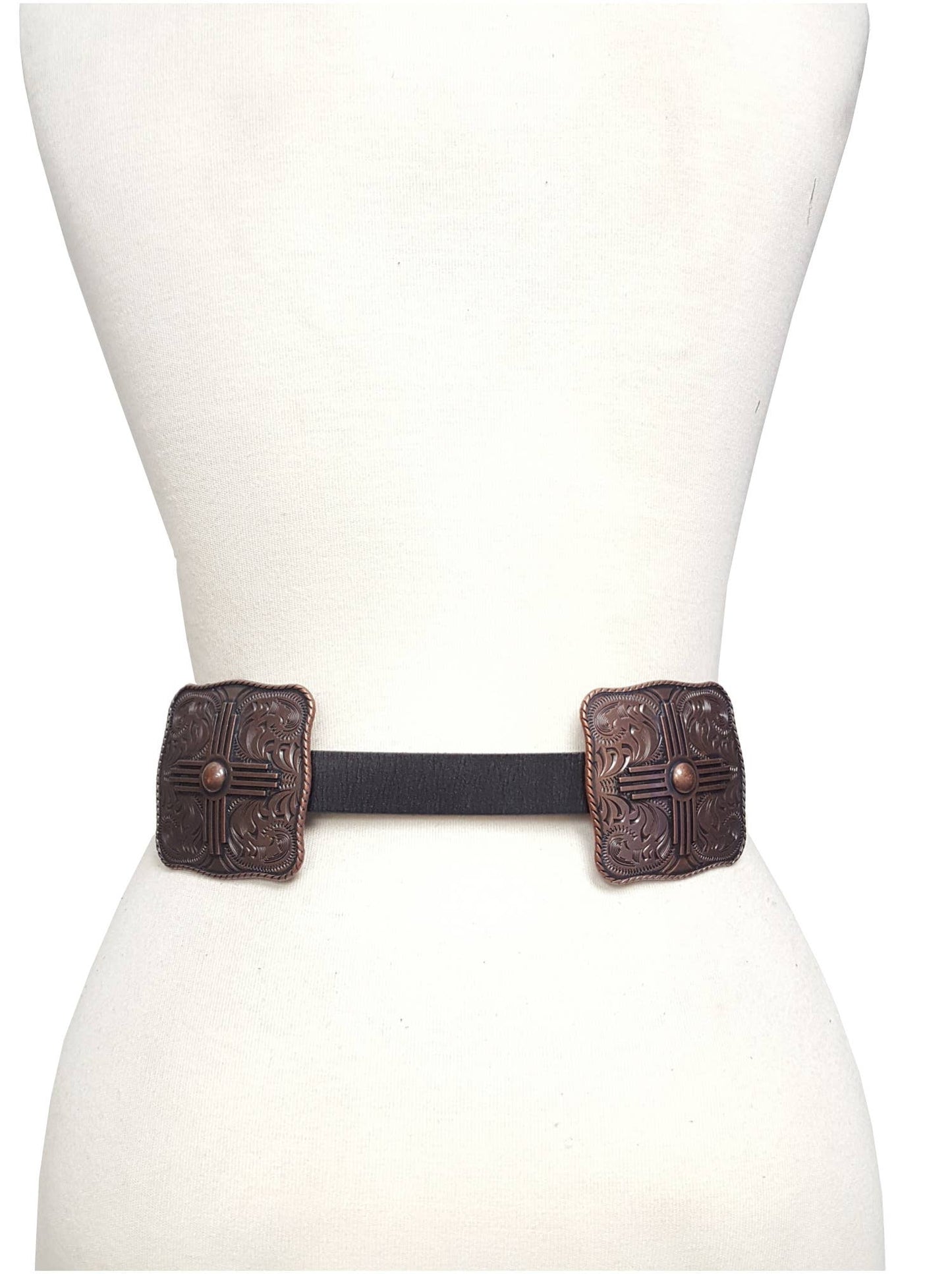 Genuine Leather w. Western Buckle-Size Zia Concho Belt