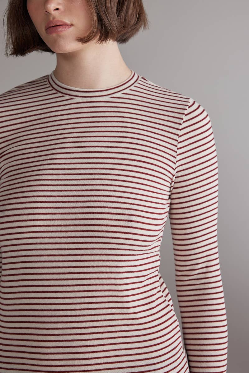Lightweight Wool Blend Striped Knit / Top by Amente