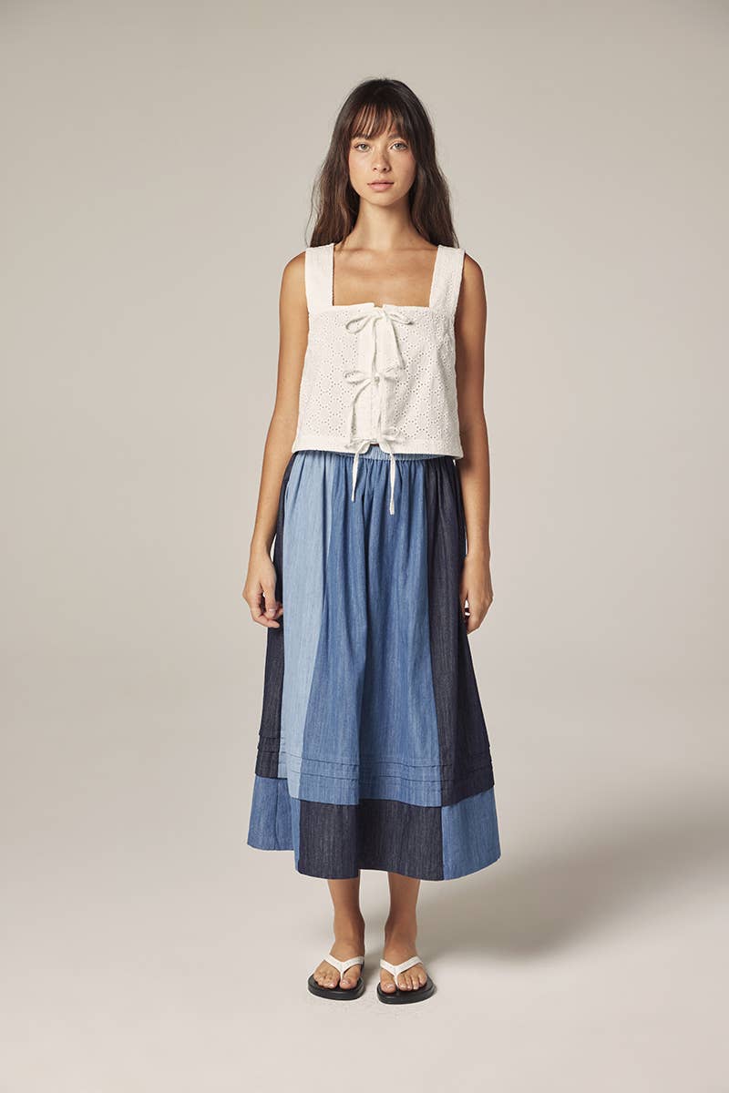 Contrast midi skirt
