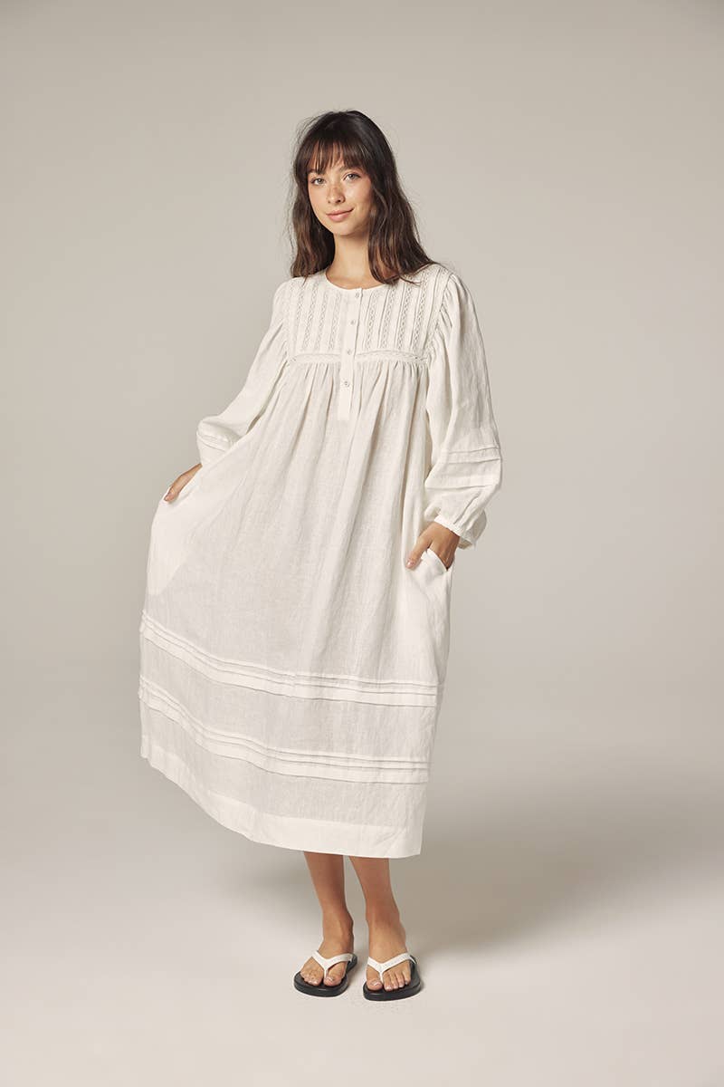 Laced linen dress