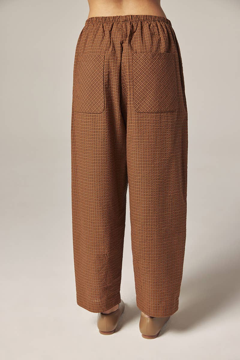 Plaid Drawstring Pants