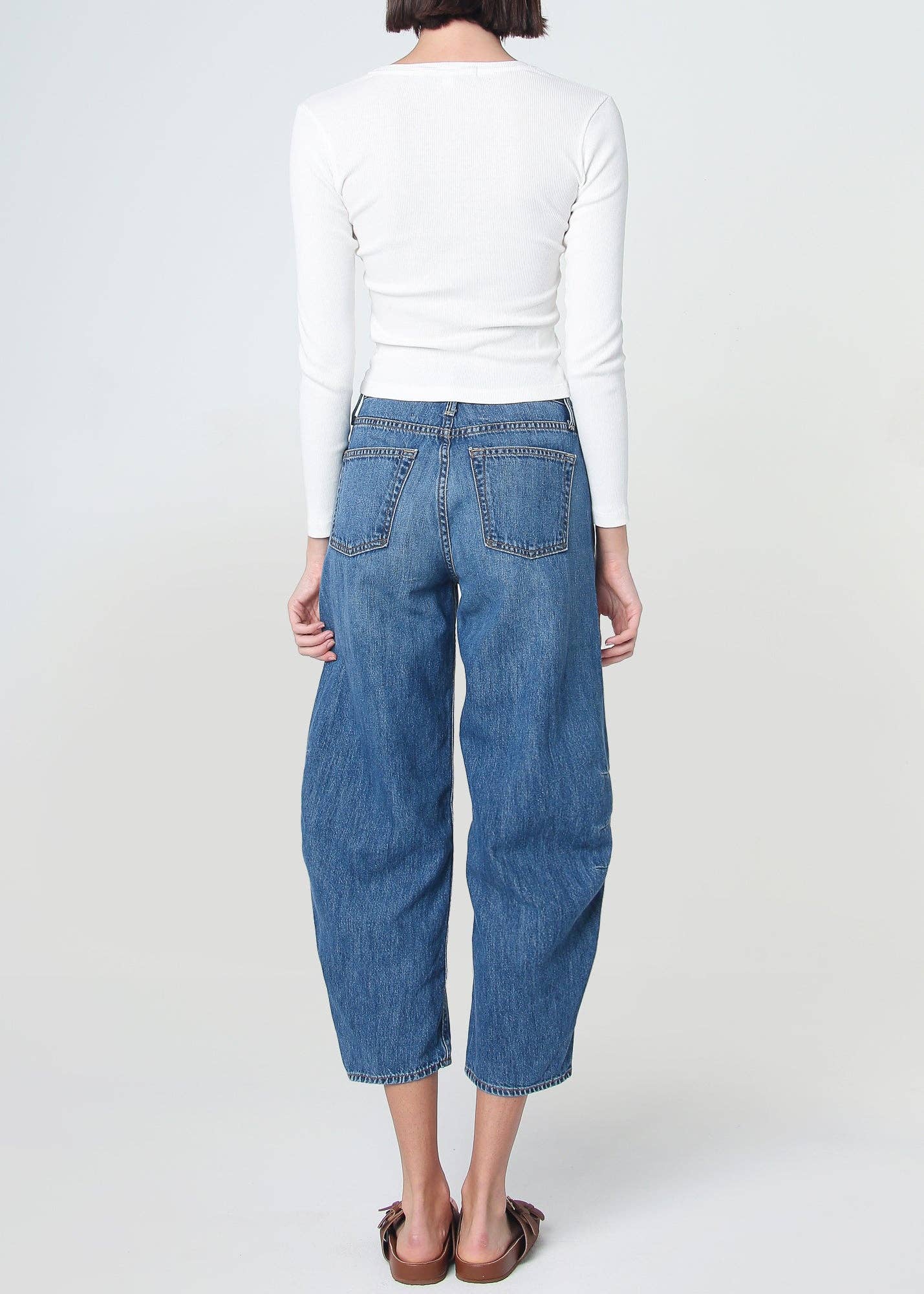 Ava Flutter Slung Fit Jeans - Pomona