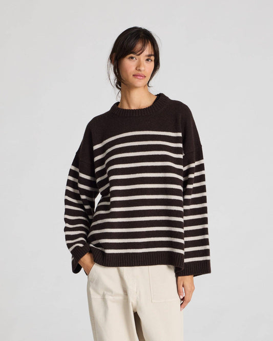 Barbera Stripe Lambswool Jumper - Mulch