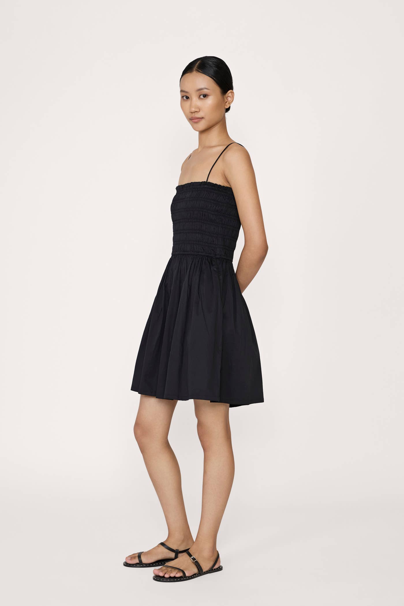 Strappy Bodice Mini Dress - Black