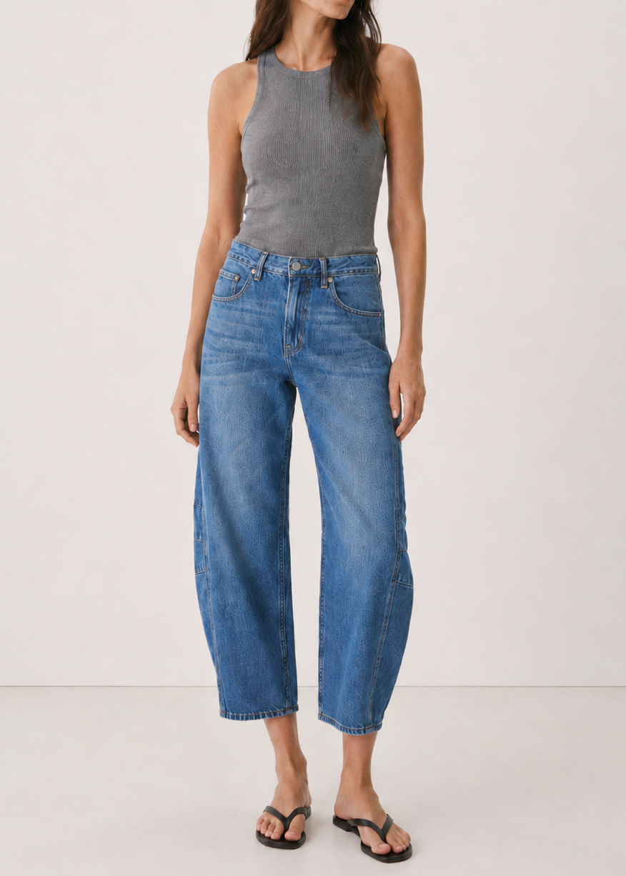 Ava Flutter Slung Fit Jeans - Pomona