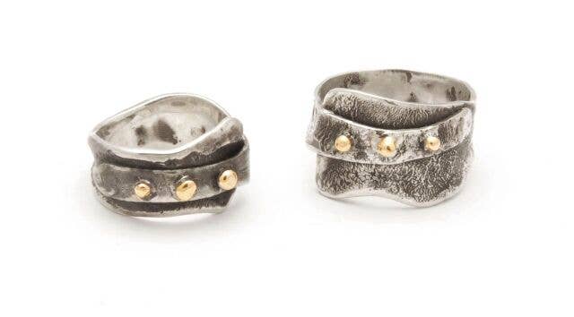 Retic Band/Stacked Rings - With 14k Gold Filled Accents
