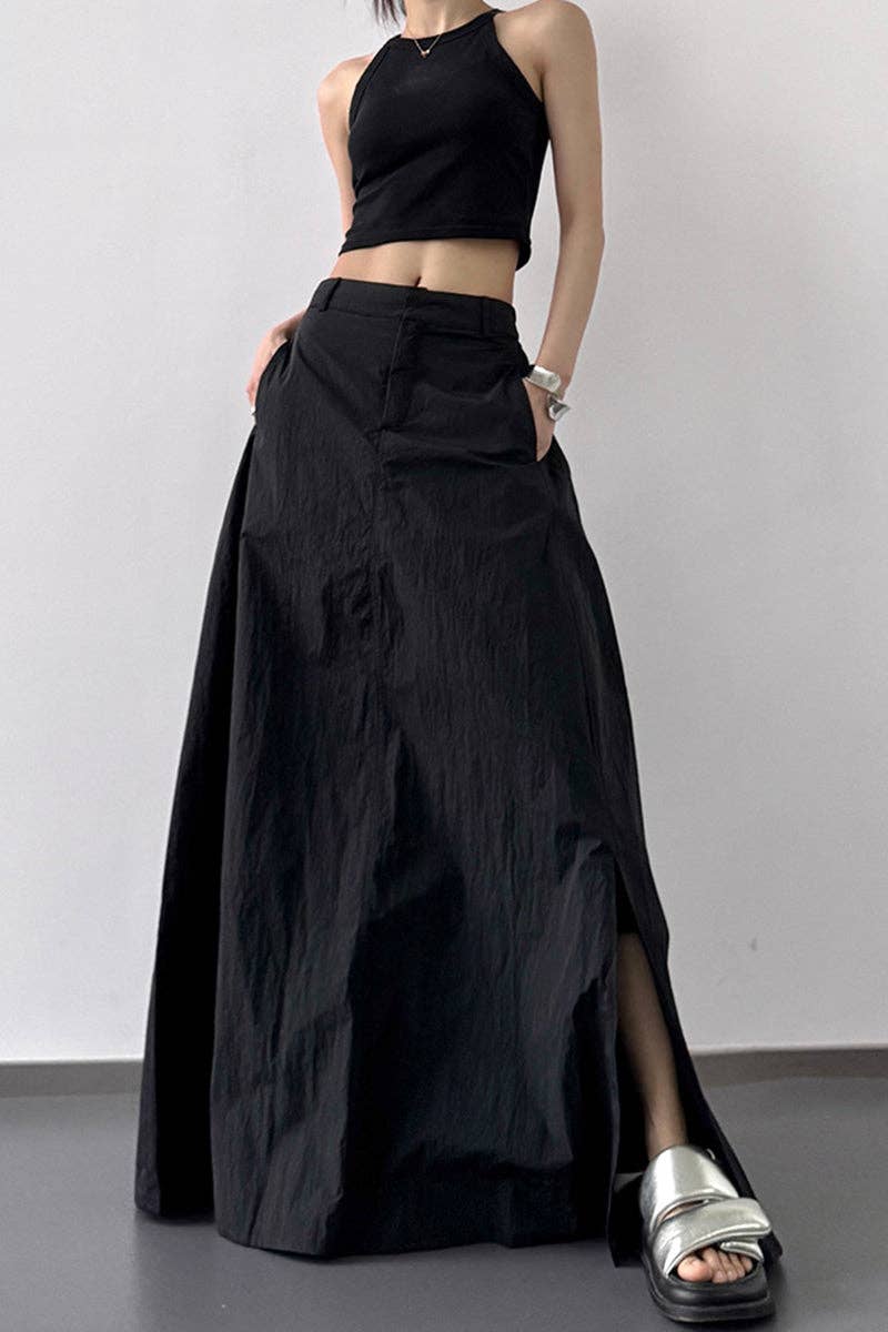 Sleek Maxi Skirt with Side Pockets