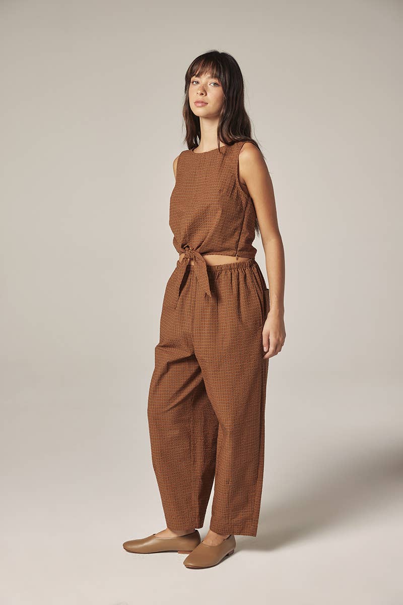 Plaid Drawstring Pants