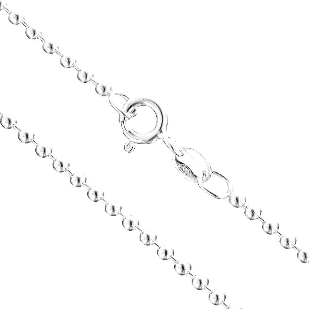 925 silver genuine italian sterling ball chain necklace, 16-30"