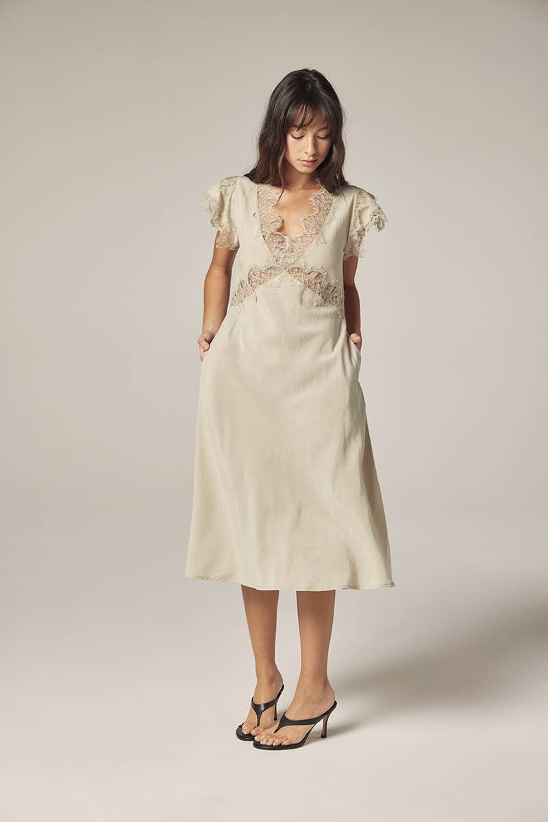 Laced bias dress
