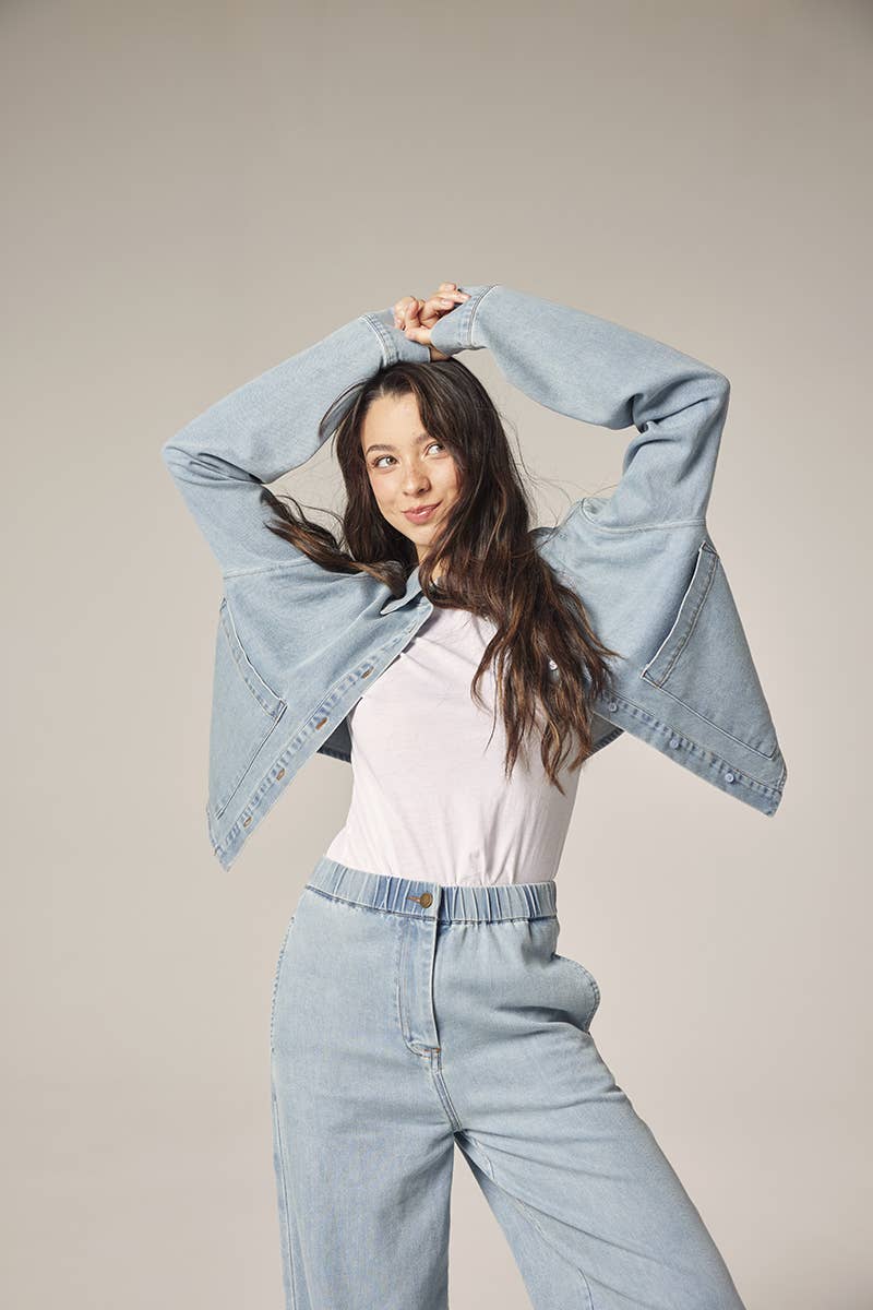 Short denim shirt