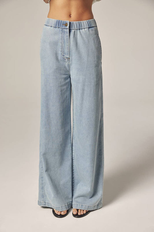 Wide leg elestic pants