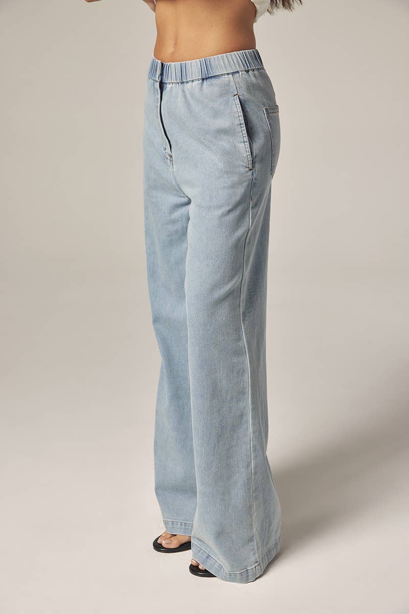 Wide leg elestic pants