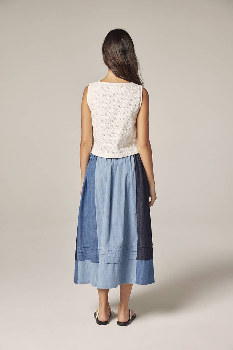 Contrast midi skirt