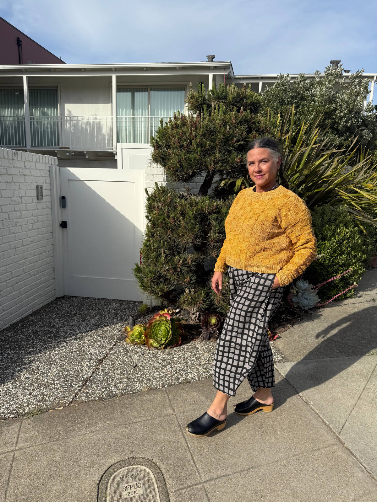 La Vie Est Belle Sweater, Hand Knit & Natural Dyes & Crochet Appliqué