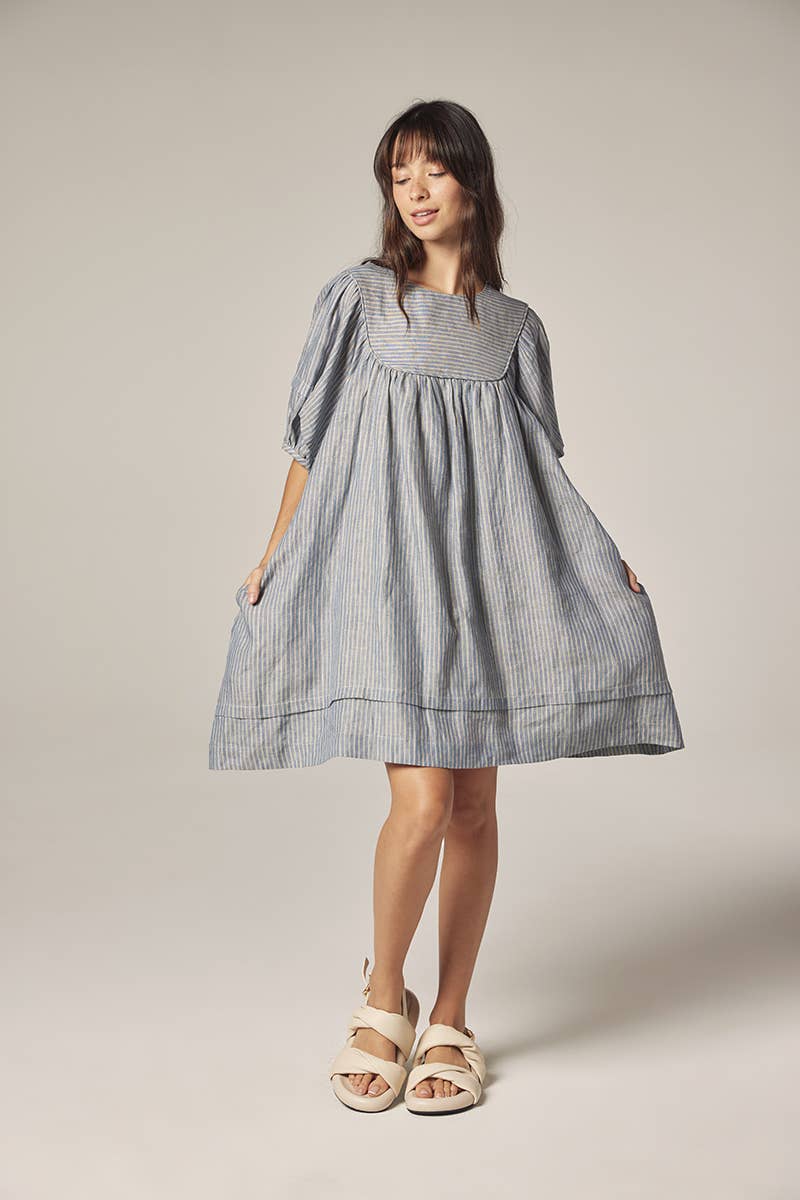 Yoke stripe dress
