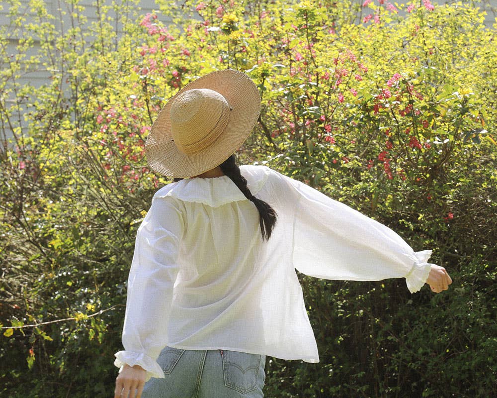 Antique Inspired White Puff Sleeve Blouse - Nesaea Blouse