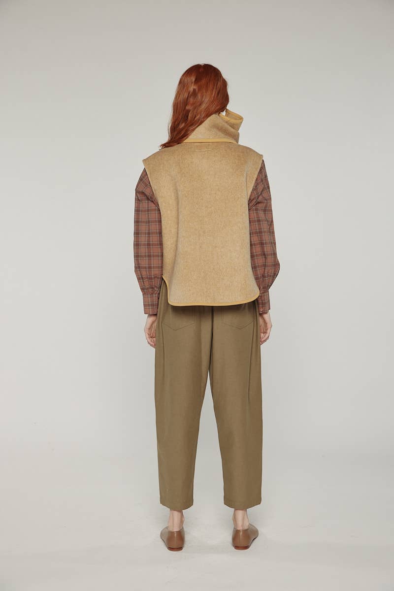 Wool Blend Scarf Vest by Amente