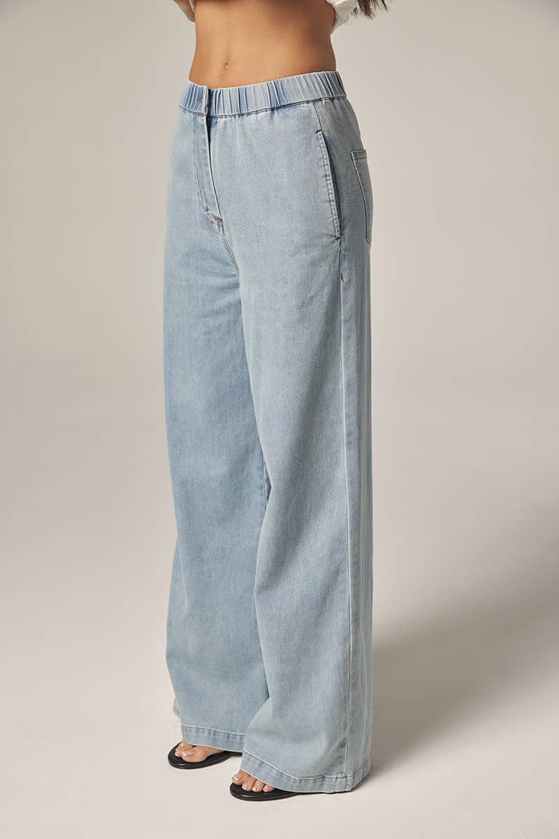 Wide leg elestic pants