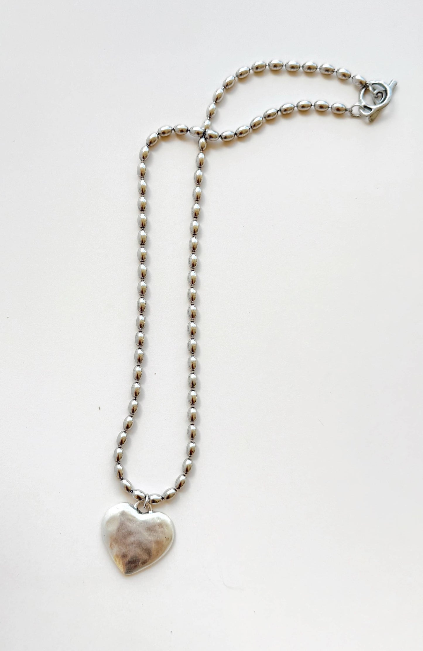 The Amara Heart Necklace-Silver