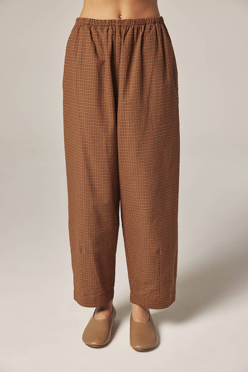Plaid Drawstring Pants